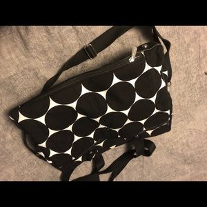 31 work bag/laptop tote black and white polka dots